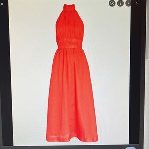 Zimmermann Shelly Halter Bow MIDI Dress Orange